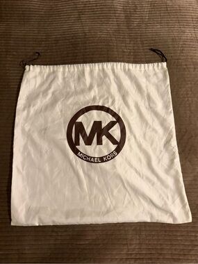 Michael Kors Ivory Brown Silky Drawstring Dust Bag